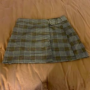 Plaid Girl's Club Black Multi Plaid Belted Mini Skirt